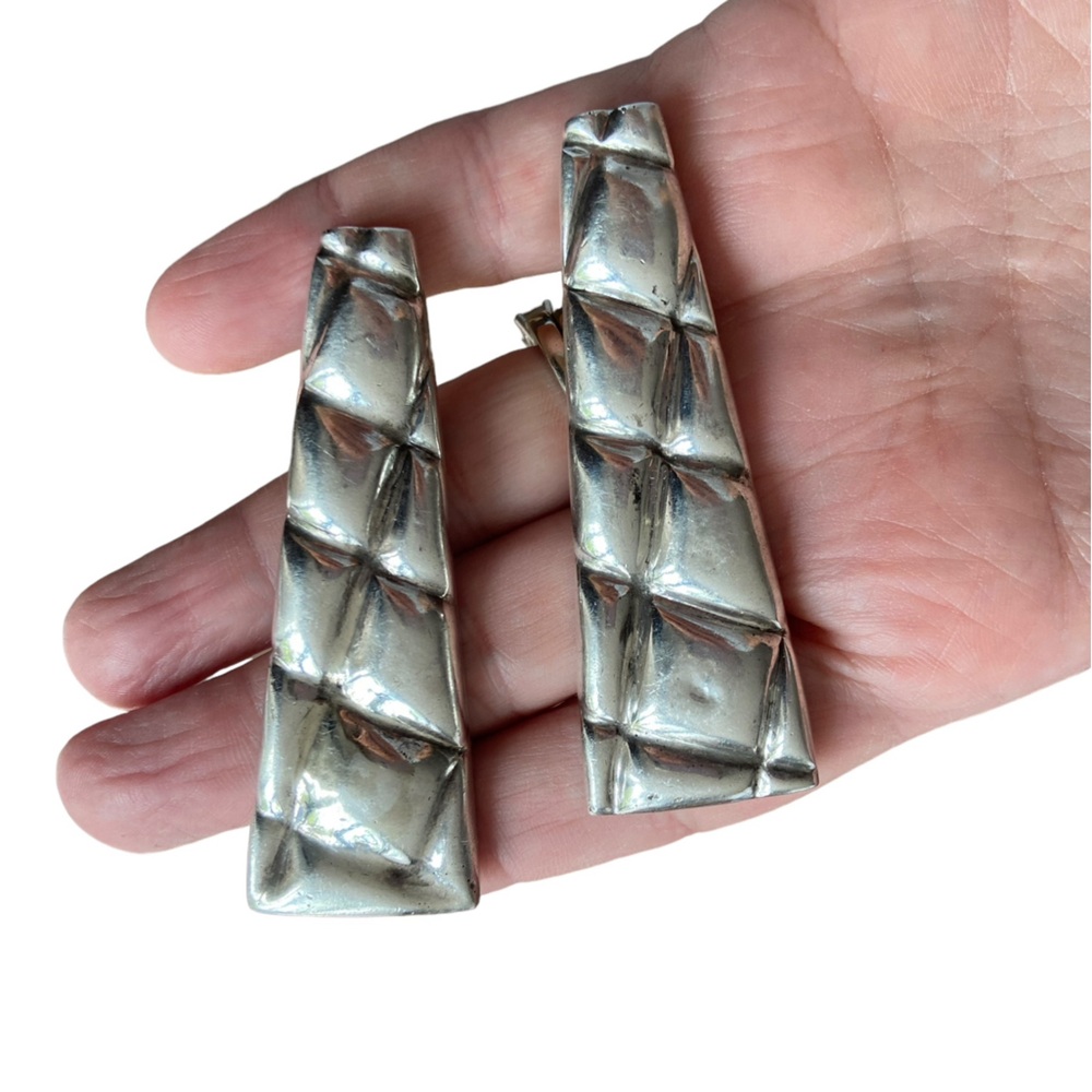 Vintage sterling silver clip on earrings by designer Patricia Von Musulin